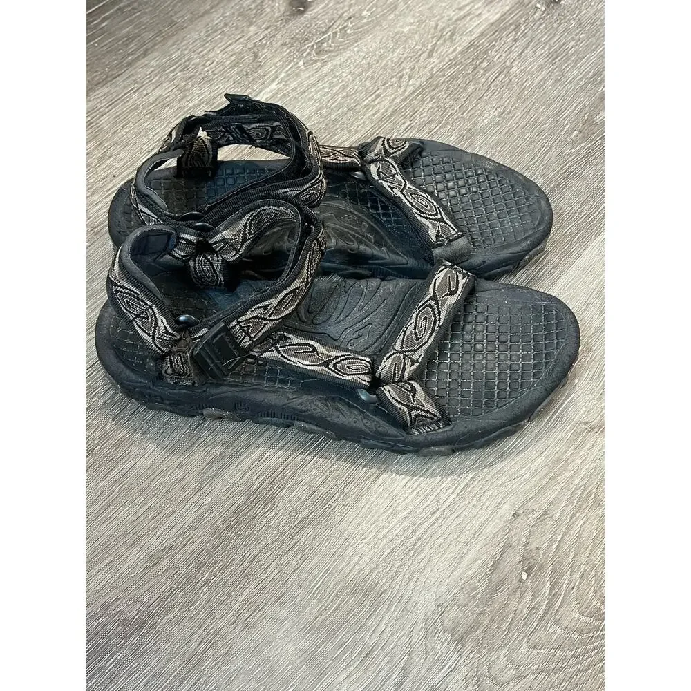 Teva Mens Valkyrie Sandals Black Gray Swirl Web Straps Adjustable 9M